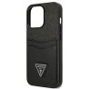 Guess GUHCP13LPSATPK Hardcase Saffiano Triangle Logo Cardslot for iPhone 13 Pro / 13 6,1" / black