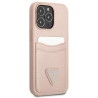 Guess GUHCP13LPSATPP Hardcase Saffiano Triangle Logo Cardslot for iPhone 13 Pro / 13 6,1" / pink