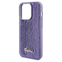 Guess GUHCP13LPSFDGSU Sequin Script Metal Hardcase for iPhone 13 Pro/13 6.1" / purple