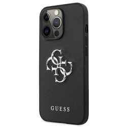 Guess GUHCP13LSA4GSBK Saffiano 4G Metal Logo Hardcase for iPhone 13 Pro/13 6,1" / black