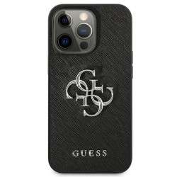 Guess GUHCP13LSA4GSBK Saffiano 4G Metal Logo Hardcase for iPhone 13 Pro/13 6,1" / black