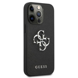 Guess GUHCP13LSA4GSBK Saffiano 4G Metal Logo Hardcase for iPhone 13 Pro/13 6,1" / black