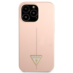 Guess GUHCP13LSLTGP Silicone Triangle Hardcase for iPhone 13 Pro / 13 6,1" / pink