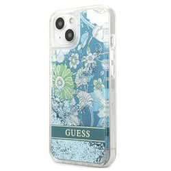 Guess GUHCP13MLFLSN Flower Liquid Glitter Hardcase for iPhone 13/14/15 6,1" / green
