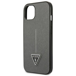 Guess GUHCP13MPSATLG Saffiano Triangle Logo Hardcase for iPhone 13/14/15 6,1" / silver