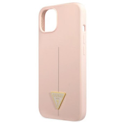 Guess GUHCP13MSLTGP Silicone Triangle Hardcase for iPhone 13/14/15 6,1" / pink