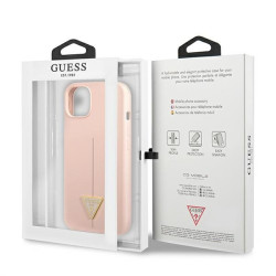 Guess GUHCP13MSLTGP Silicone Triangle Hardcase for iPhone 13/14/15 6,1" / pink