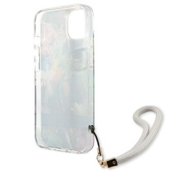 Guess GUHCP13SHFLSB Flower Strap Hardcase for iPhone 13 mini 5,4" / blue