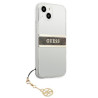 Guess GUHCP13SKB4GBR Transparent hardcase 4G for iPhone 13 mini 5,4" Brown Strap Charm