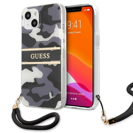 Guess GUHCP13SKCABBK Camo Strap Collection Hardcase for iPhone 13 mini 5,4" / black