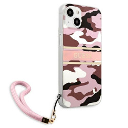 Guess GUHCP13SKCABPI Camo Strap Collection Hardcase for iPhone 13 mini 5,4" / pink