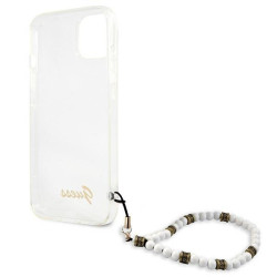 Guess GUHCP13SKPSWH Hardcase for iPhone 13 mini 5,4" / Transparent White Pearl