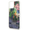 Guess GUHCP13SLFLSB Flower Liquid Glitter Hardcase for iPhone 13 mini 5,4" / blue