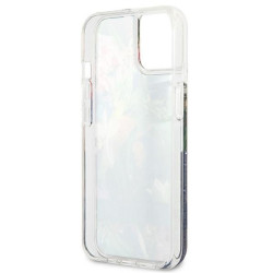 Guess GUHCP13SLFLSB Flower Liquid Glitter Hardcase for iPhone 13 mini 5,4" / blue