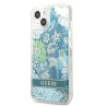 Guess GUHCP13SLFLSN Hardcase Flower Liquid Glitter for iPhone 13 mini 5,4" / green
