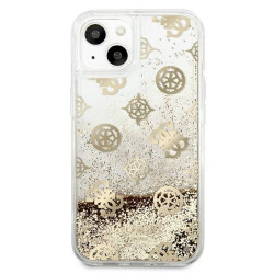Guess GUHCP13SLGPEGO Peony Liquid Glitter Hardcase for iPhone 13 mini 5,4" / gold