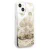 Guess GUHCP13SLGPEGO Peony Liquid Glitter Hardcase for iPhone 13 mini 5,4" / gold
