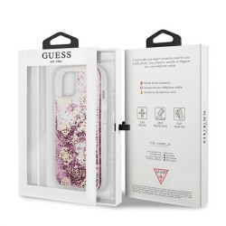 Guess GUHCP13SLGPEPI Peony Liquid Glitter Hardcase for iPhone 13 mini 5,4" / pink