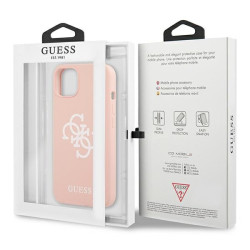 Guess GUHCP13SLS4GWPI Silicone 4G Logo Hard Case for iPhone 13 mini 5,4" / pink