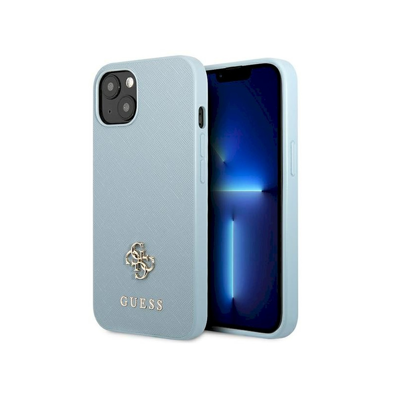 Guess GUHCP13SPS4MB Saffiano 4G Small Metal Logo Hardcase for iPhone 13 mini 5,4" / blue