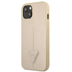 Guess GUHCP13SPSATLE Hardcase Saffiano Triangle Logo for iPhone 13 mini 5,4" / beige