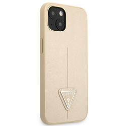 Guess GUHCP13SPSATLE Hardcase Saffiano Triangle Logo for iPhone 13 mini 5,4" / beige