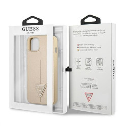 Guess GUHCP13SPSATLE Hardcase Saffiano Triangle Logo for iPhone 13 mini 5,4" / beige