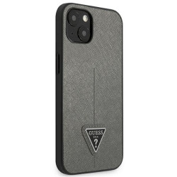 Guess GUHCP13SPSATLG Saffiano Triangle Logo Hardcase for iPhone 13 mini 5,4" / silver