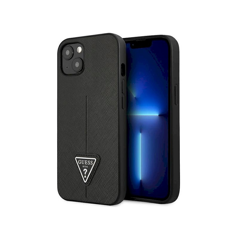 Guess GUHCP13SPSATLK Hardcase Saffiano Triangle Logo for iPhone 13 mini 5,4" / black
