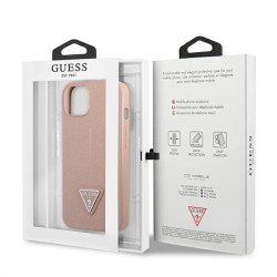 Guess GUHCP13SPSATLP Saffiano Triangle Logo Hardcase for iPhone 13 mini 5,4" / pink