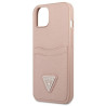 Guess GUHCP13SPSATPP Saffiano Triangle Logo Cardslot Hardcase for iPhone 13 mini 5,4" / pink