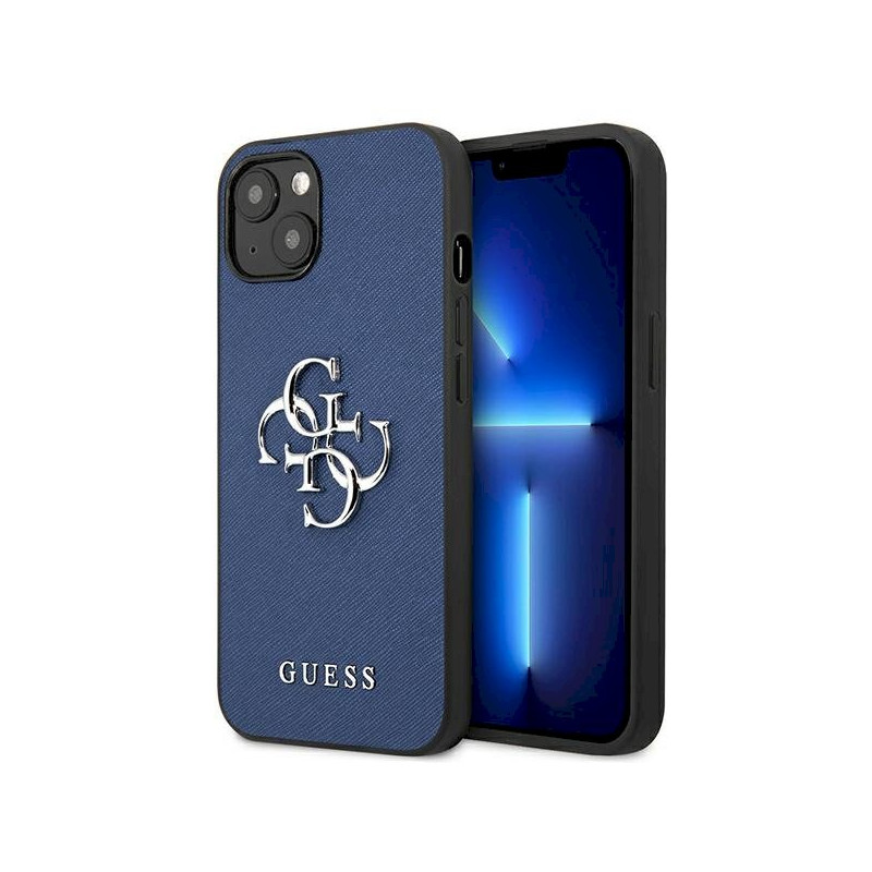 Guess GUHCP13SSA4GSBL Hardcase Saffiano 4G Metal Logo for iPhone 13 mini 5,4" / blue