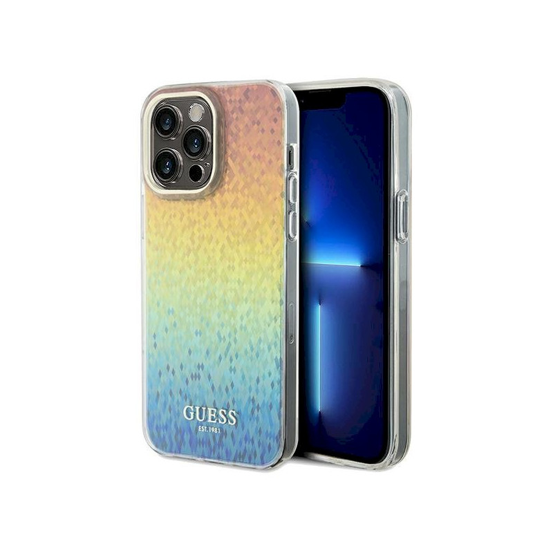 Guess GUHCP13XHDECMI Hardcase IML Faceted Mirror Disco Iridescen for iPhone 13 Pro Max 6.7"