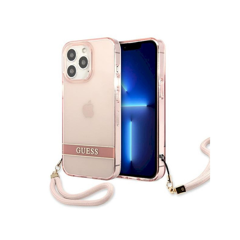 Guess GUHCP13XHTSGSP Hardcase Translucent Stap for iPhone 13 Pro Max 6,7" / pink