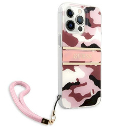 Guess GUHCP13XKCABPI Camo Strap Collection Hardcase for iPhone 13 Pro Max 6,7" / pink