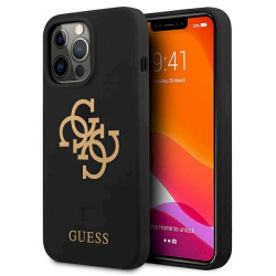 Guess GUHCP13XLS4GGBK Silicone 4G Logo Hard Case for iPhone 13 Pro Max 6.7" / black