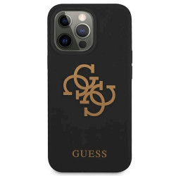 Guess GUHCP13XLS4GGBK Silicone 4G Logo Hard Case for iPhone 13 Pro Max 6.7" / black