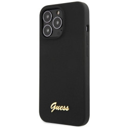 Guess GUHCP13XLSLMGBK Silicone Script Gold Logo Hardcase for iPhone 13 Pro Max 6.7" / black