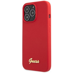 Guess GUHCP13XLSLMGRE Silicone Vintage Gold Logo Hardcase for iPhone 13 Pro Max 6.7" / burgundy