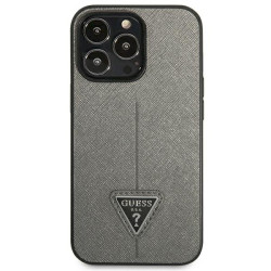 Guess GUHCP13XPSATLG Hardcase Saffiano Triangle Logo for iPhone 13 Pro Max 6,7" / silver
