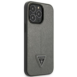Guess GUHCP13XPSATLG Hardcase Saffiano Triangle Logo for iPhone 13 Pro Max 6,7" / silver