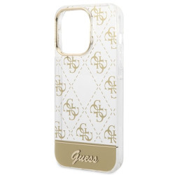 Guess GUHCP14LHG4MHG Hardcase 4G Pattern Script for iPhone 14 Pro 6,1" / gold