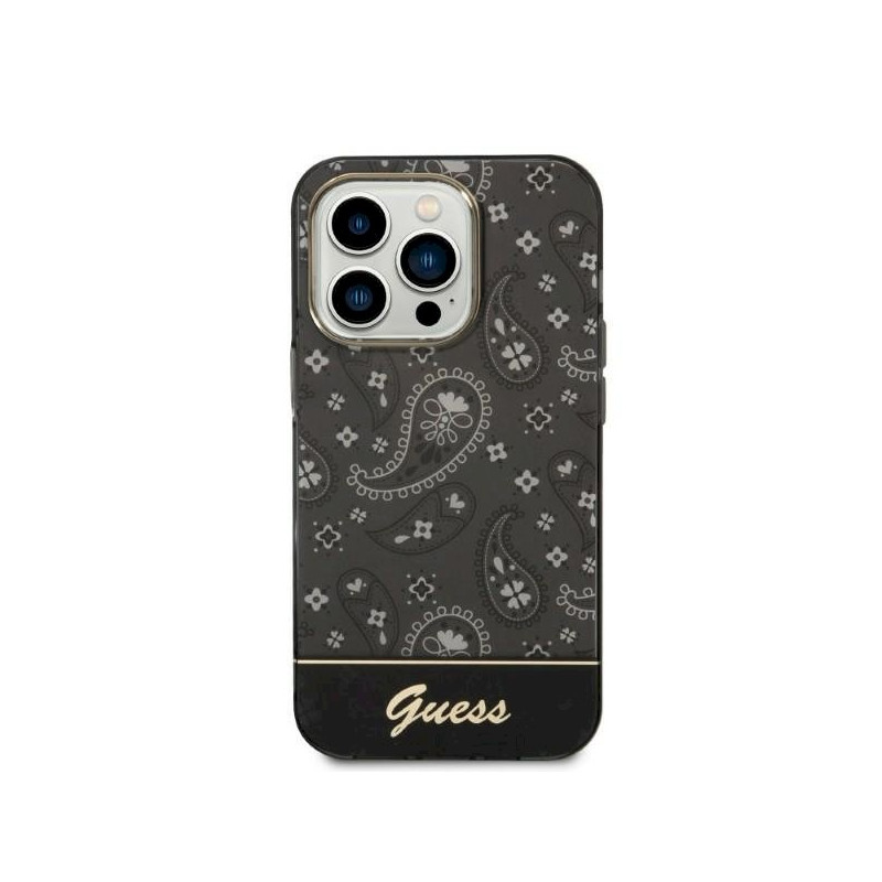 Guess GUHCP14LHGBNHK iPhone 14 Pro 6,1" black hardcase Bandana Paisley