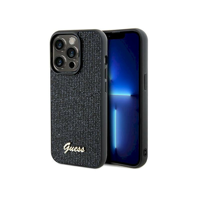 Guess GUHCP14LPMSDGSK Hardcase Disco Metal Script for iPhone 14 Pro 6.1" / black