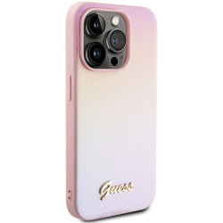 Guess GUHCP14LPSAIRSP Saffiano Iridescent Script Hardcase for iPhone 14 Pro 6.1" / pink