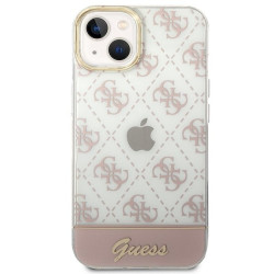 Guess GUHCP14MHG4MHP Hardcase 4G Pattern Script for iPhone 14 Plus / 15 Plus 6.7" / pink