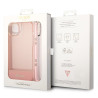 Guess GUHCP14MHGCOHP Translucent Pearl Strap Hardcase for iPhone 14 Plus/15 Plus 6.7" / pink
