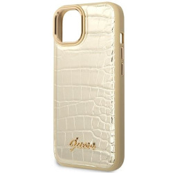Guess GUHCP14MHGCRHD Croco Collection Hardcase for iPhone 14 Plus / 15 Plus 6.7" / gold