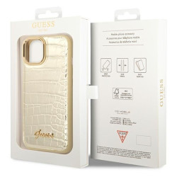 Guess GUHCP14MHGCRHD Croco Collection Hardcase for iPhone 14 Plus / 15 Plus 6.7" / gold