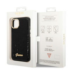 Guess GUHCP14MHGCRHK Croco Collection Hardcase for iPhone 14 Plus / 15 Plus 6.7" / black